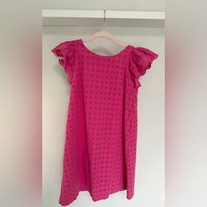 Polo Ralph Lauren eyelet lace fuchsia pink girls dress